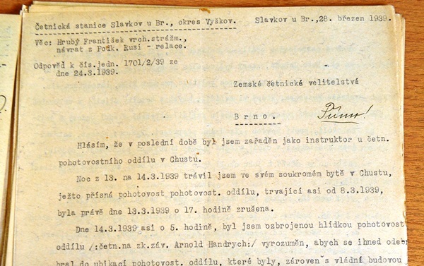 Свідчення жандарма Франтішека Грубого, 28 березня 1939