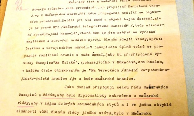 Лист прем’єр-міністра А. Волошина до МЗС Чехо-Словаччини щодо ведення Угорщиною агресивної пропаганди